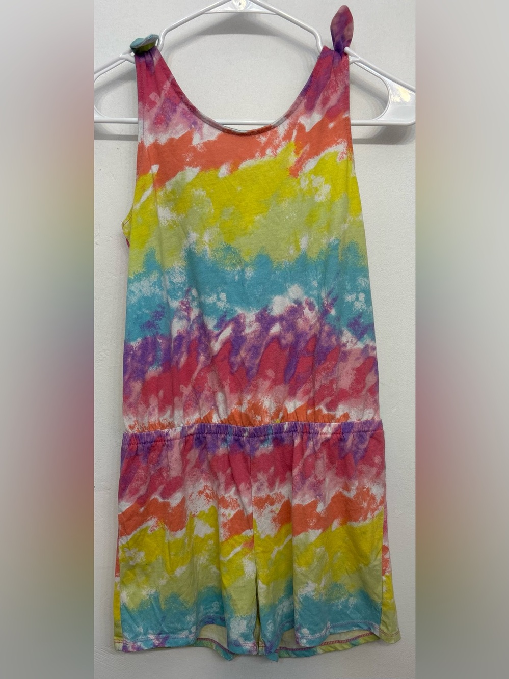 The Children’s Place Rainbow Tie-Dye Sleeveless Romper Girls Size XL 14 NWOT